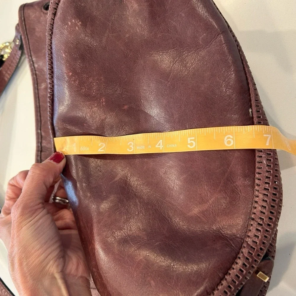 She Lo Burgundy Purple Hobo Bucket Style Purse Handle And Shoulder Strap